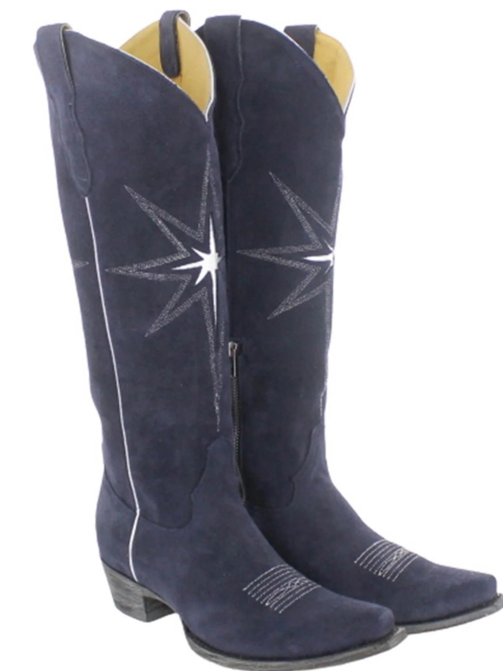 Old Gringo Suede tall boots with shining star design embroidered RTL $595 7-7.5